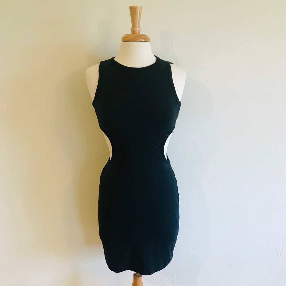 Vintage Black Arista Cut-Out Dress (Size Medium)